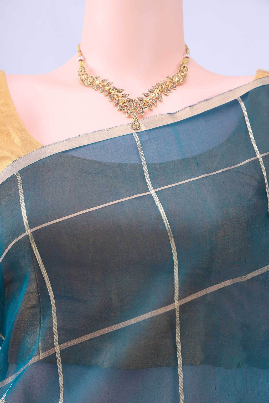 Blue Pure Organza Silk Saree