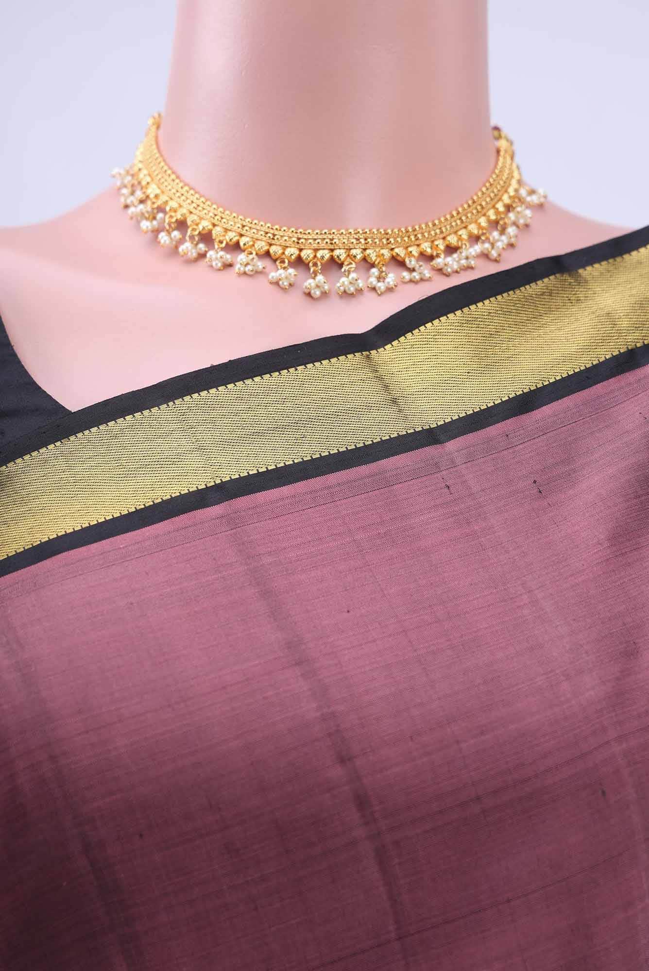 Burgundy Kanchipuram Silk Saree