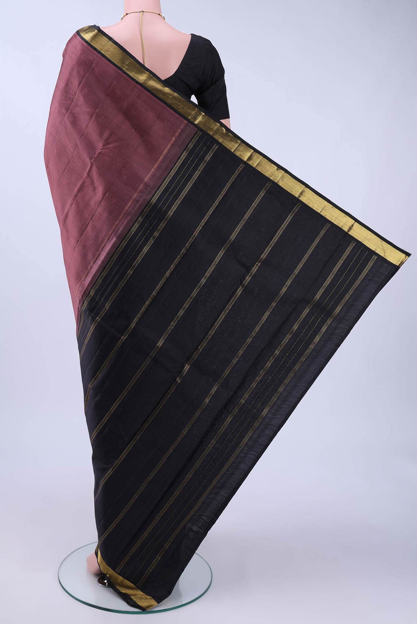 Burgundy Kanchipuram Silk Saree
