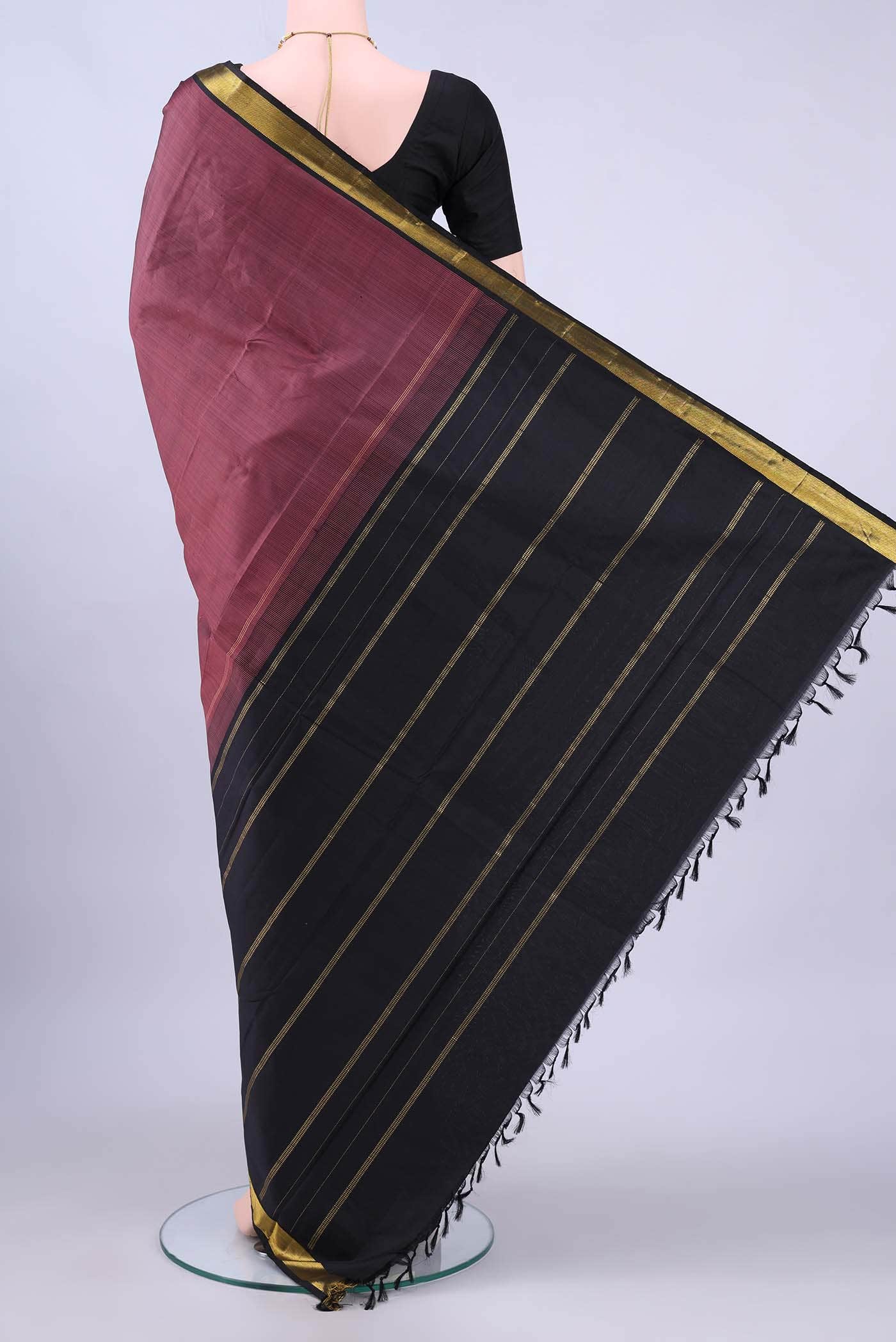 Coral Dual Tone Kanchipuram Silk Saree
