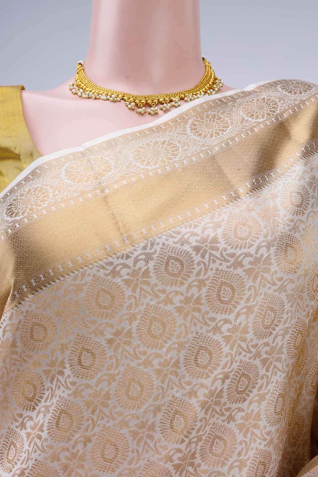 Off White Kanchipuram Saree