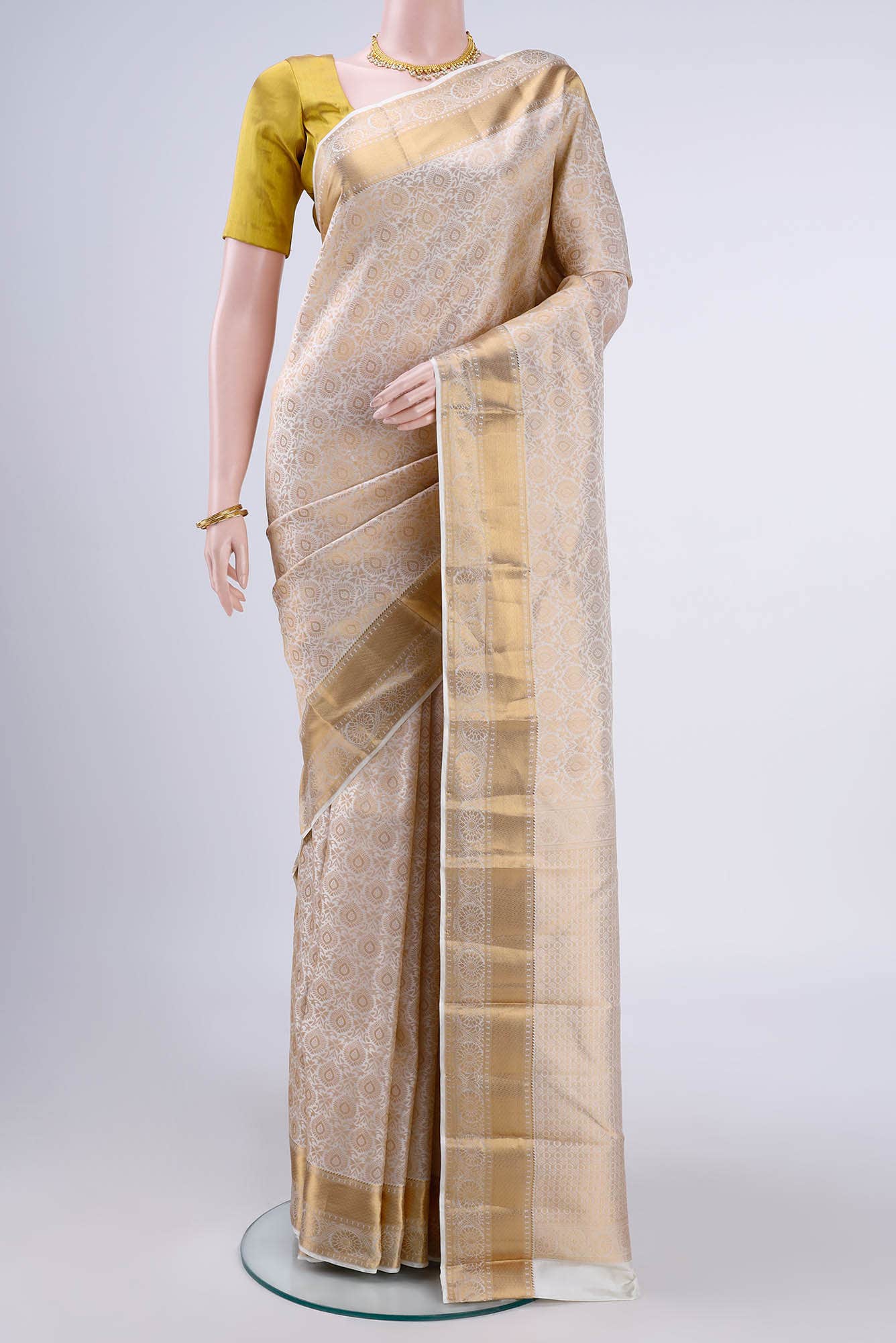 Off White Kanchipuram Saree