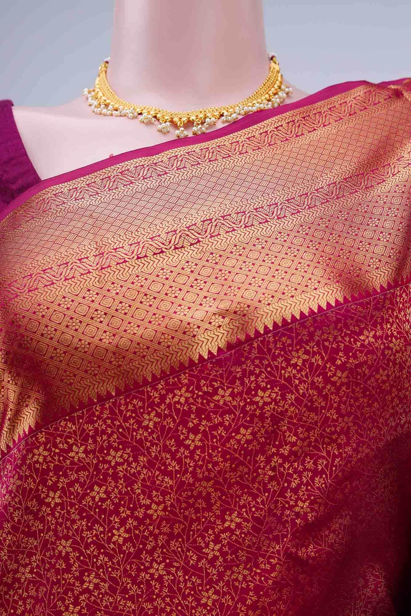 Maroon Bangalore Silk Saree