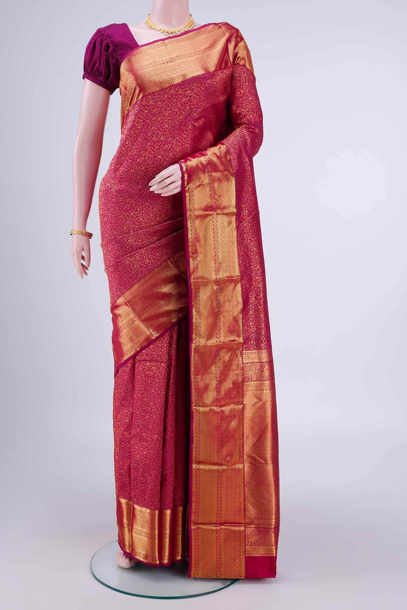 Maroon Bangalore Silk Saree