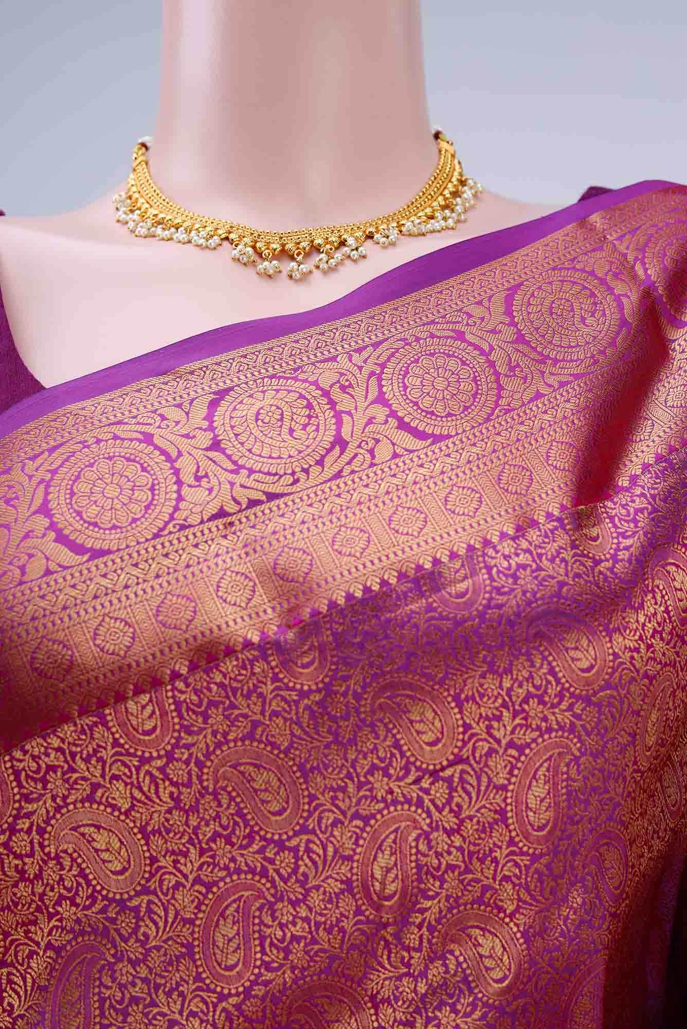 Lilac Bangalore Silk Saree