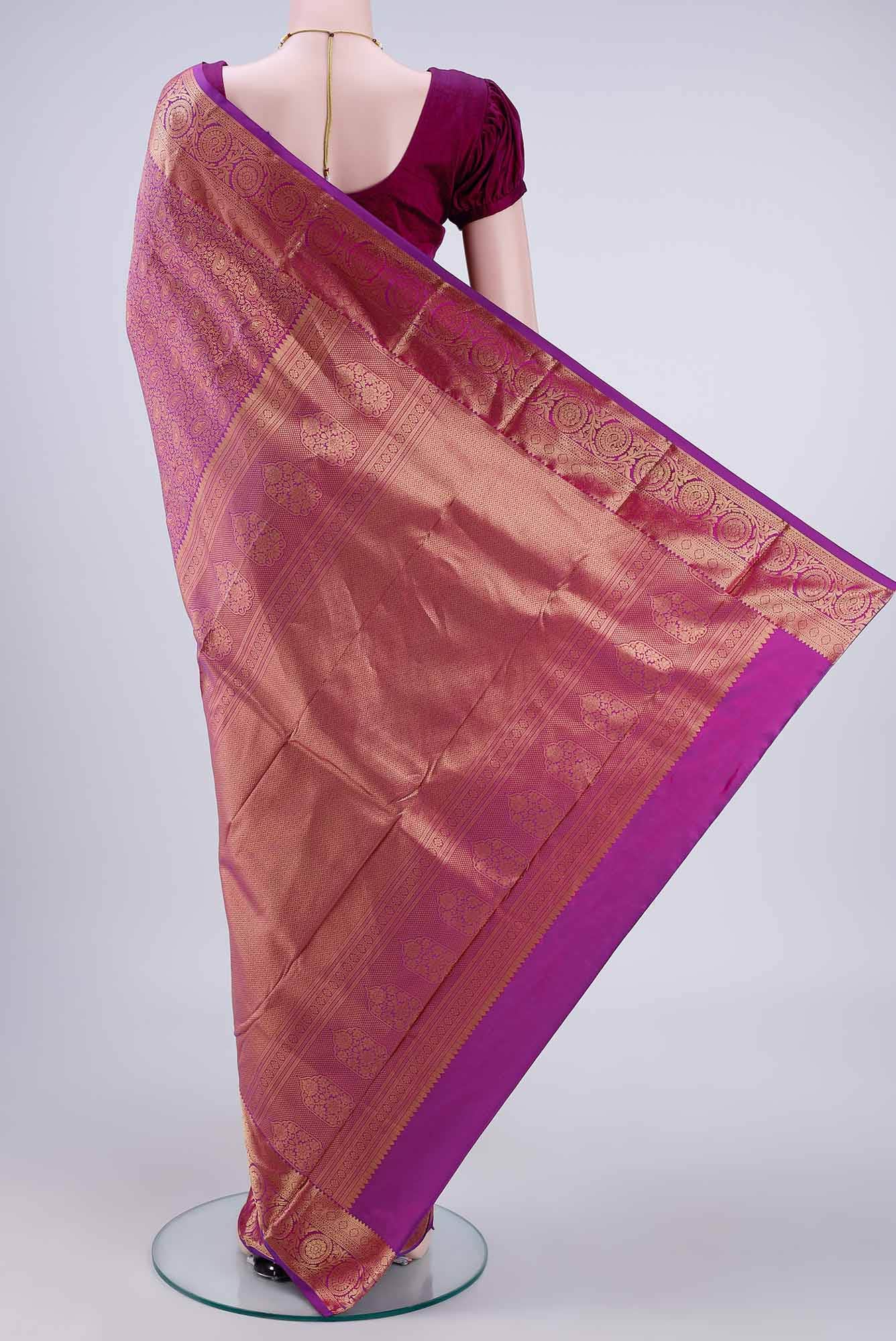 Lilac Bangalore Silk Saree