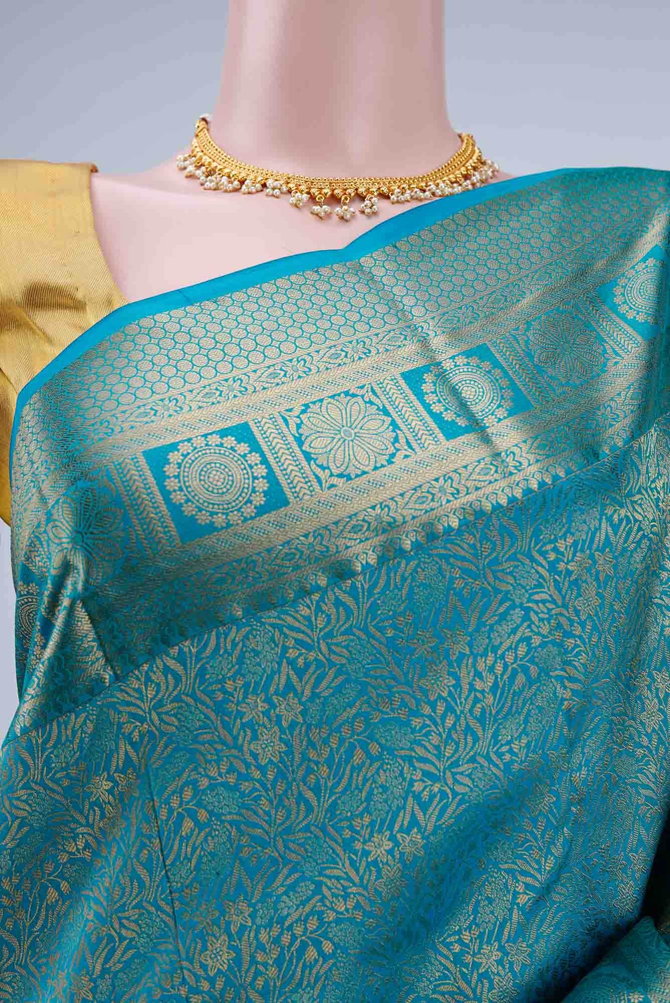 Blue Kanchipuram Saree