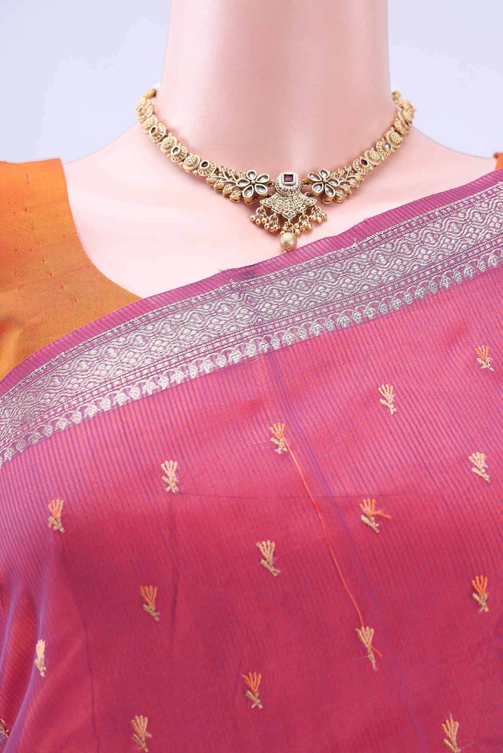 Magenta Kota Cotton Saree