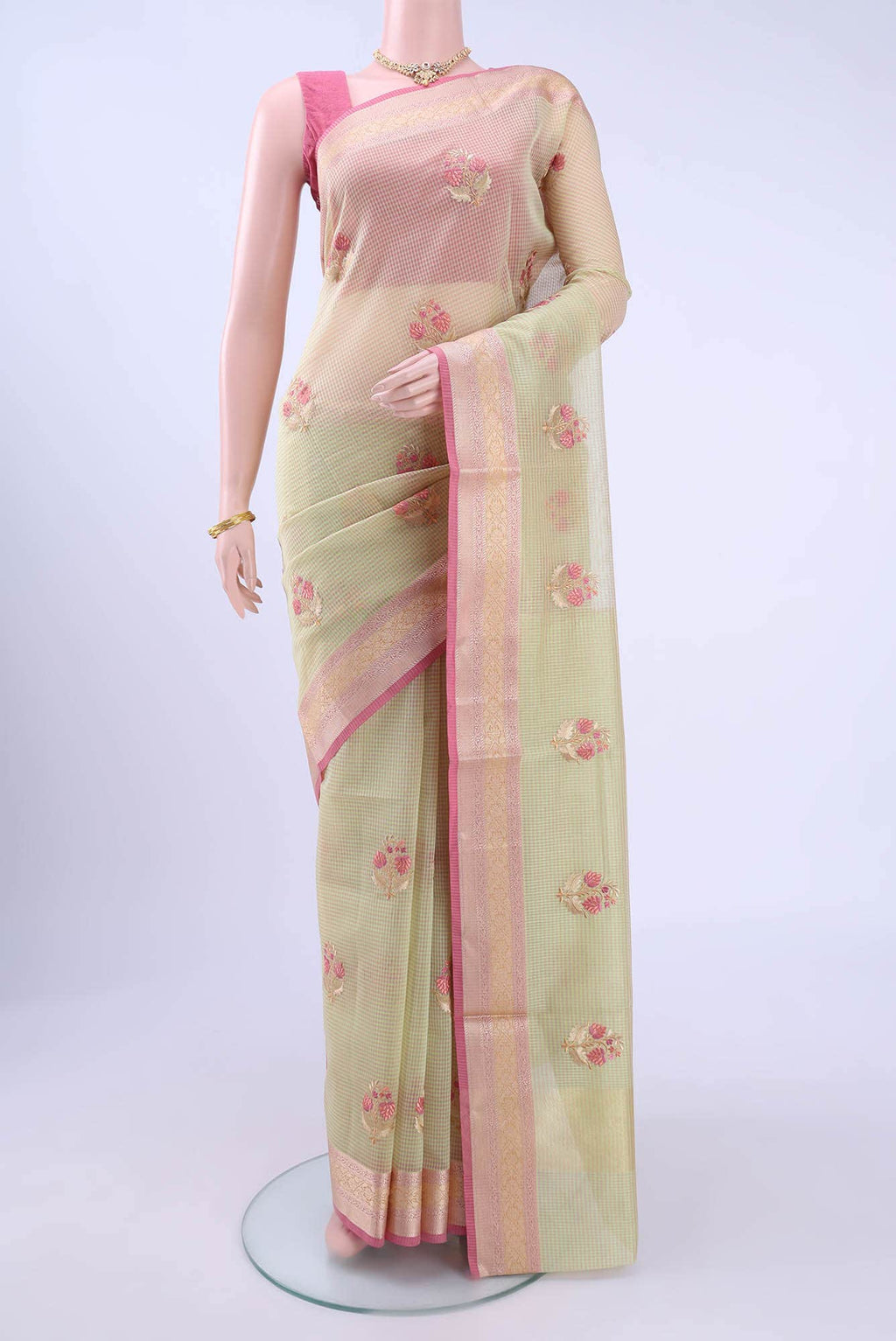 Pista Green Kota Cotton Saree
