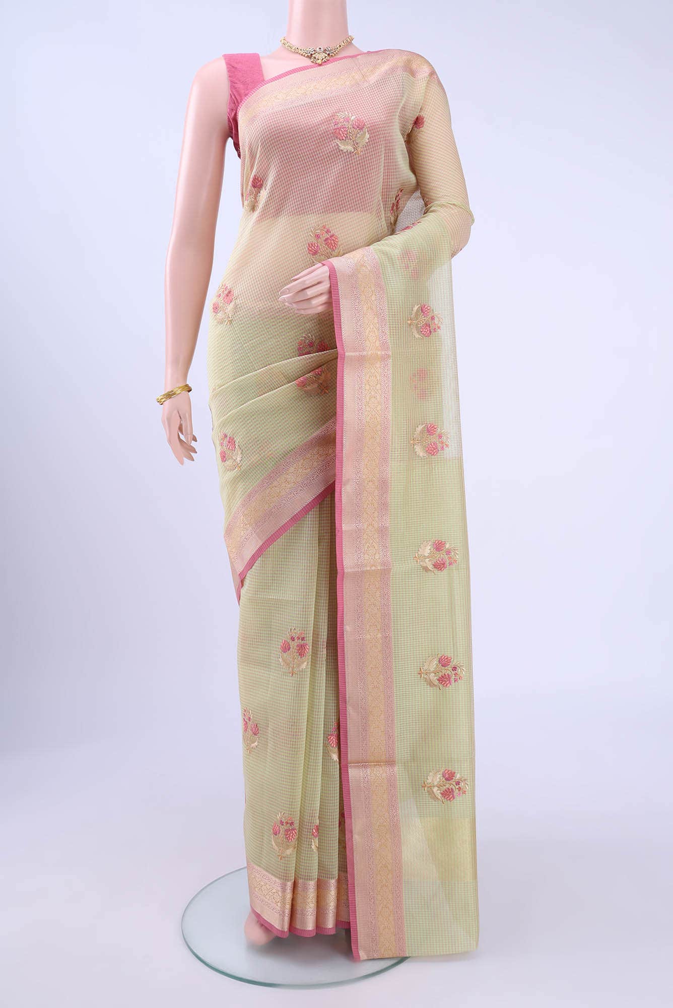 Pista Green Kota Cotton Saree