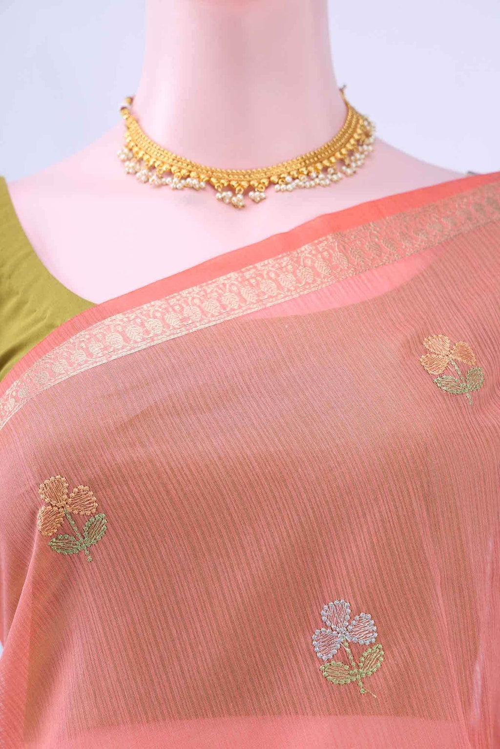 Rose pink Kota Cotton Saree