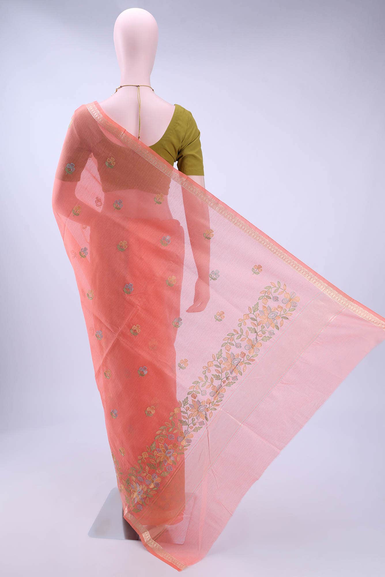 Rose pink Kota Cotton Saree