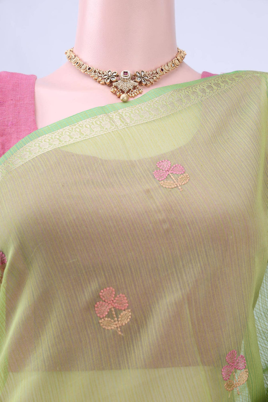 Light Green Kota Cotton Saree