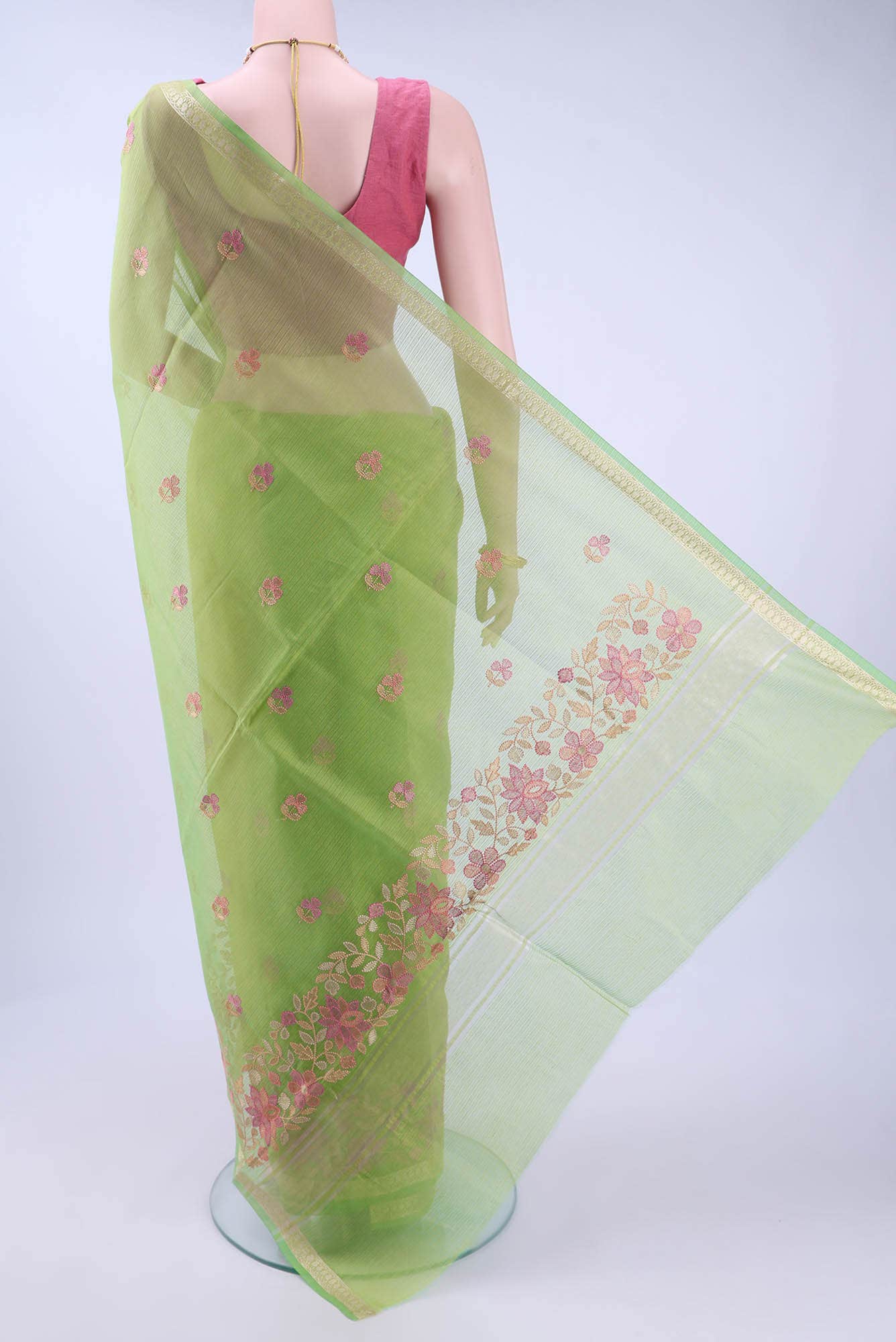Light Green Kota Cotton Saree