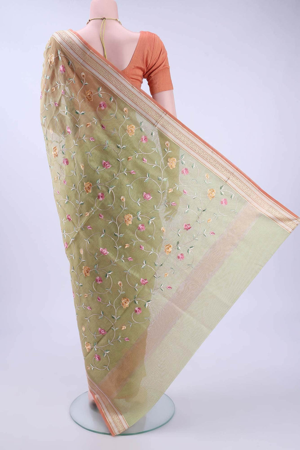 Pista Green Kota Cotton Saree