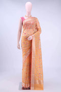 Pinkish Yellow Kota Cotton Saree