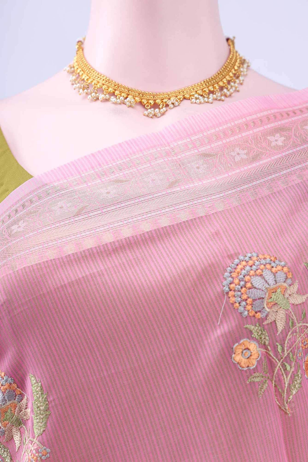 Rose pink Kota Cotton Saree