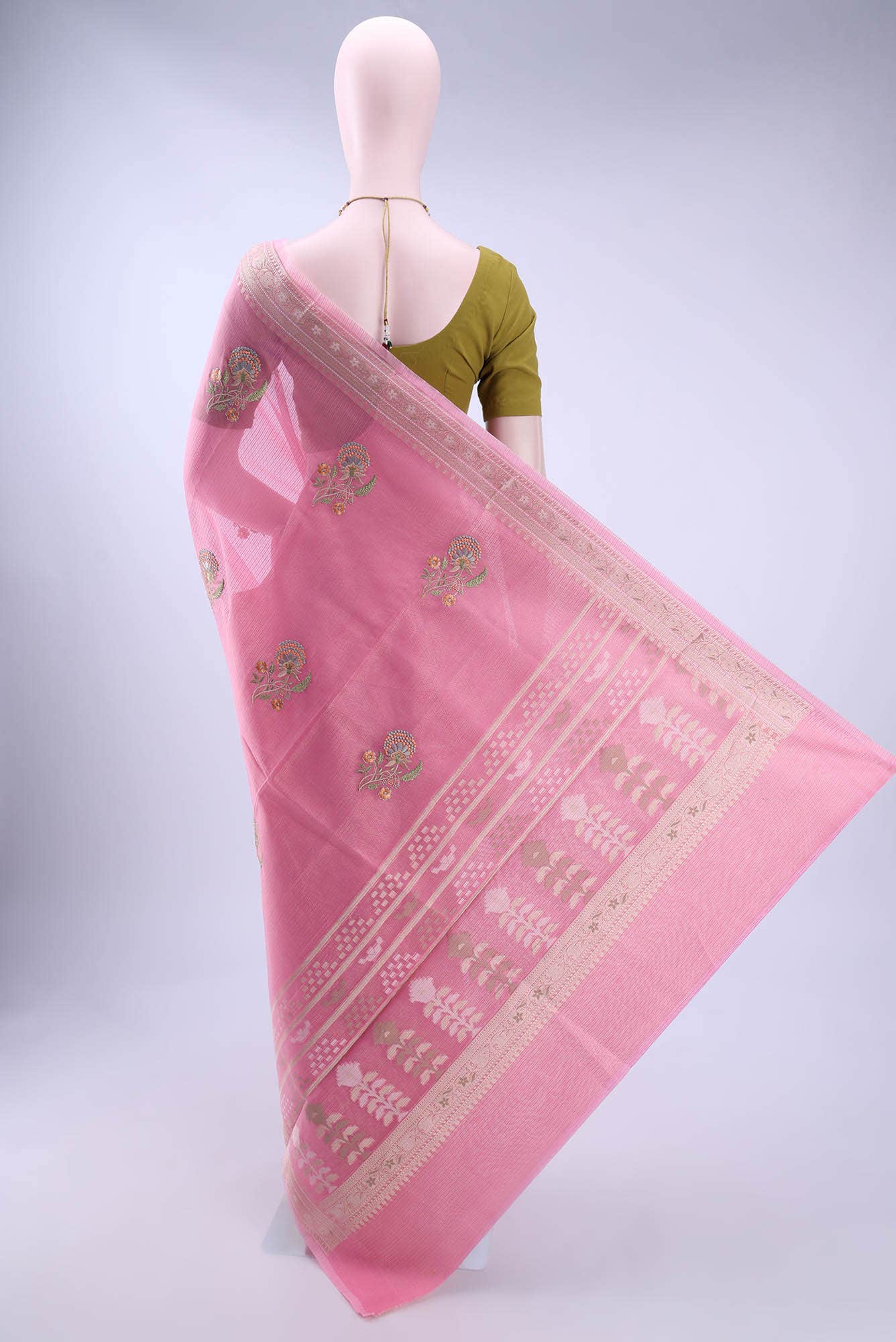 Rose pink Kota Cotton Saree