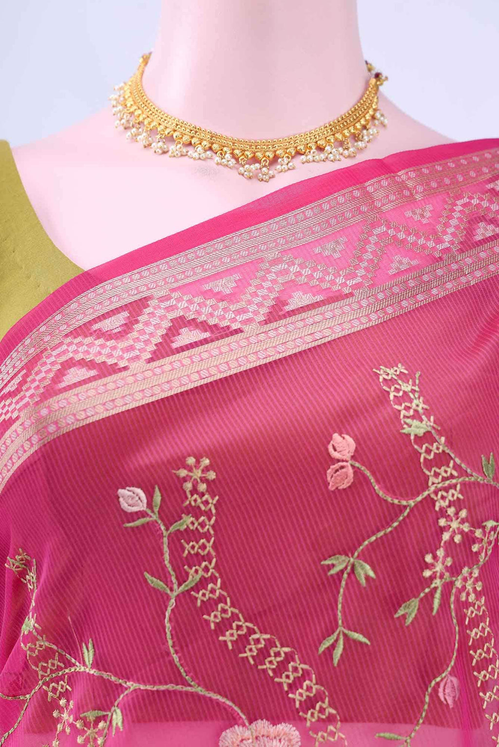 Rani Pink Kota Cotton Saree