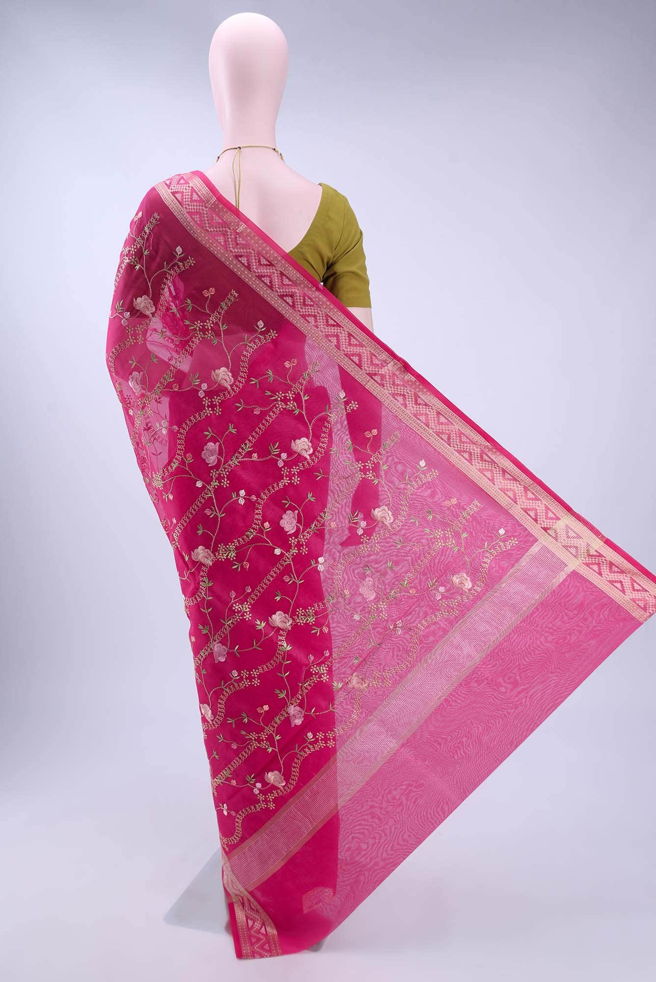 Rani Pink Kota Cotton Saree