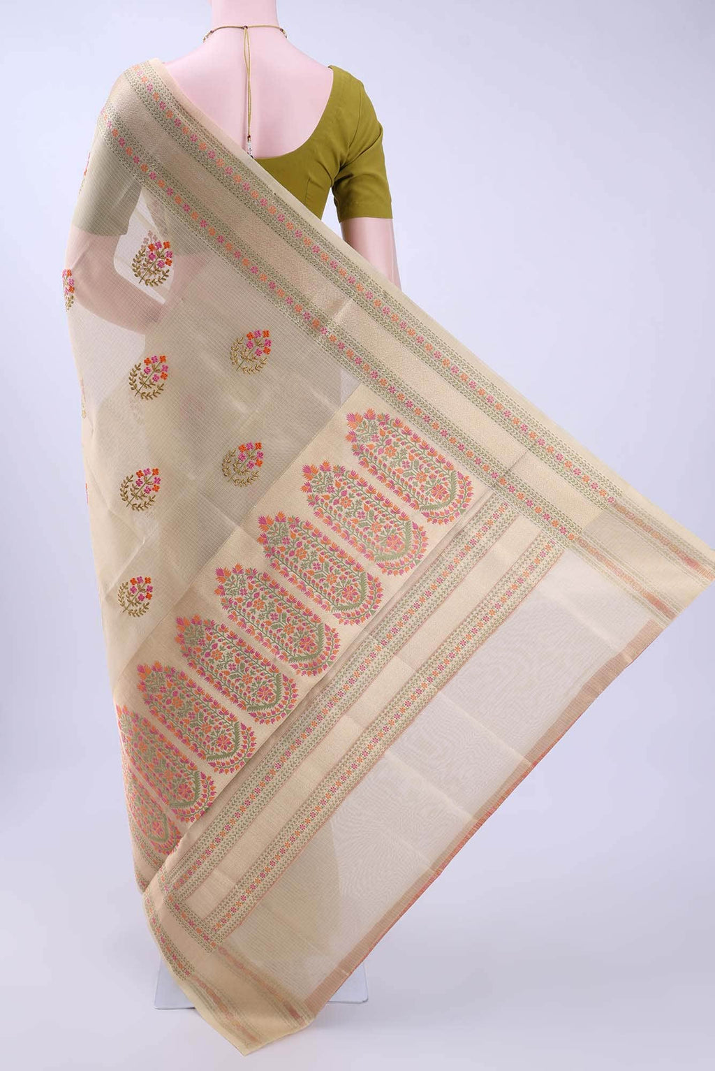 Beige Kota Cotton Saree