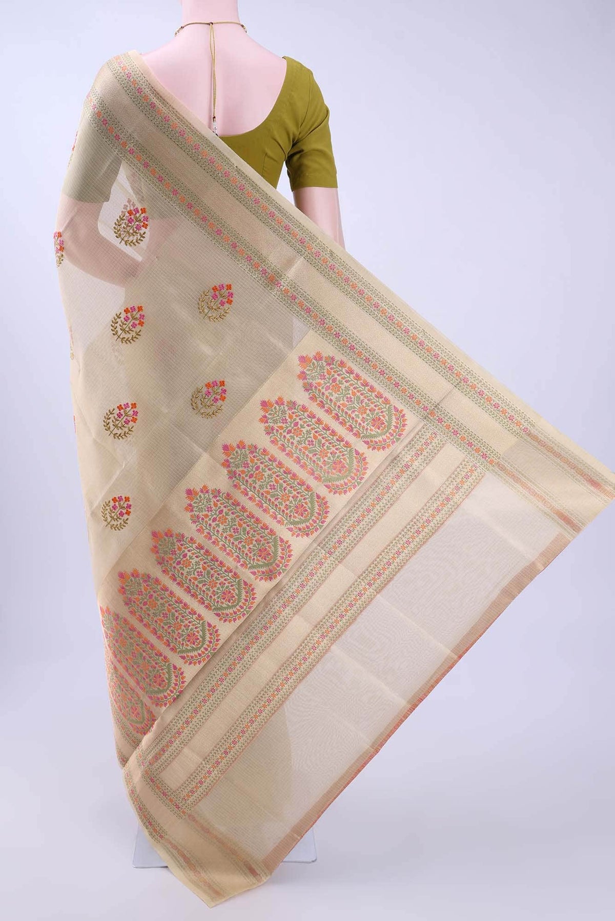 Beige Kota Cotton Saree