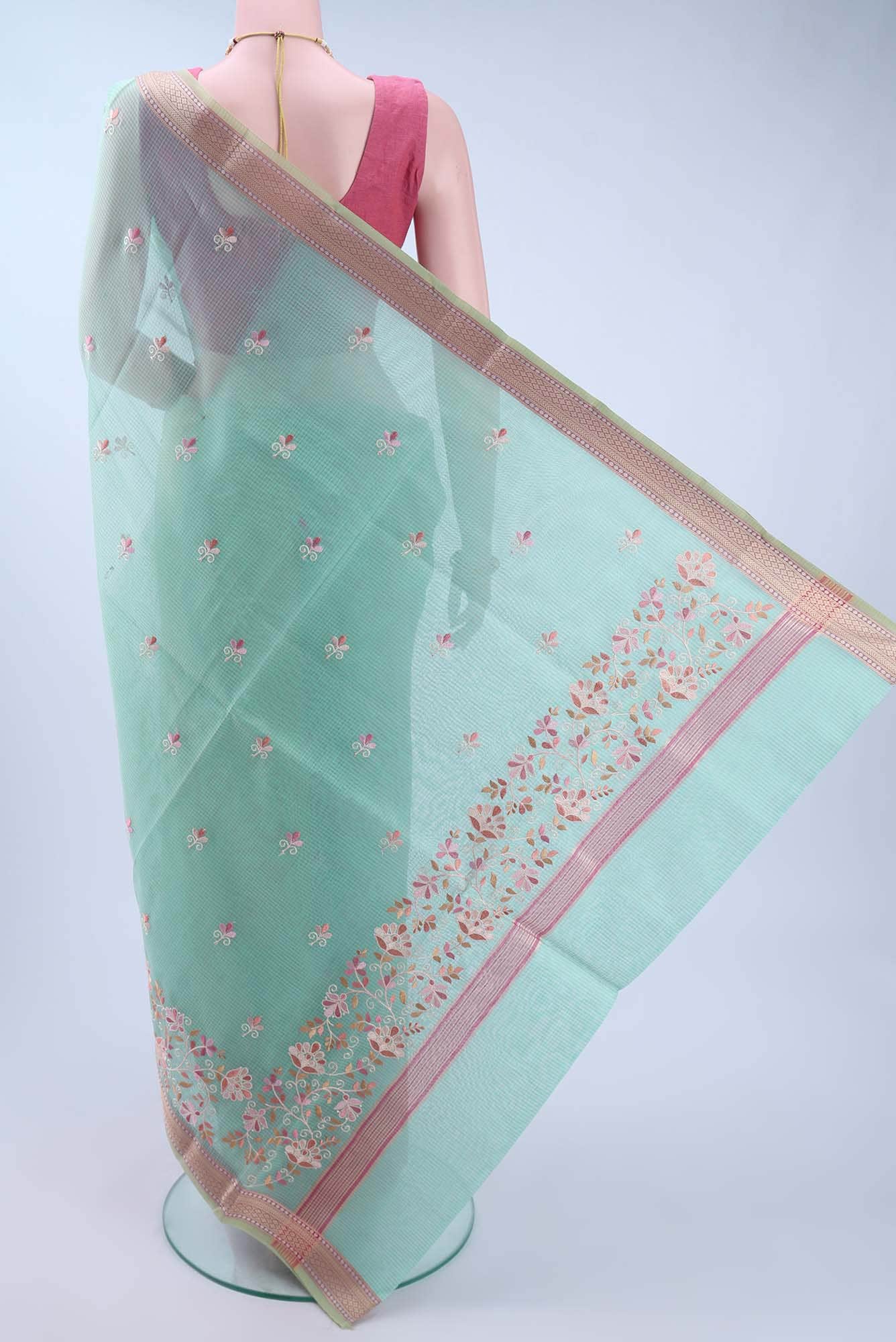 Sea Green Kota Cotton Saree
