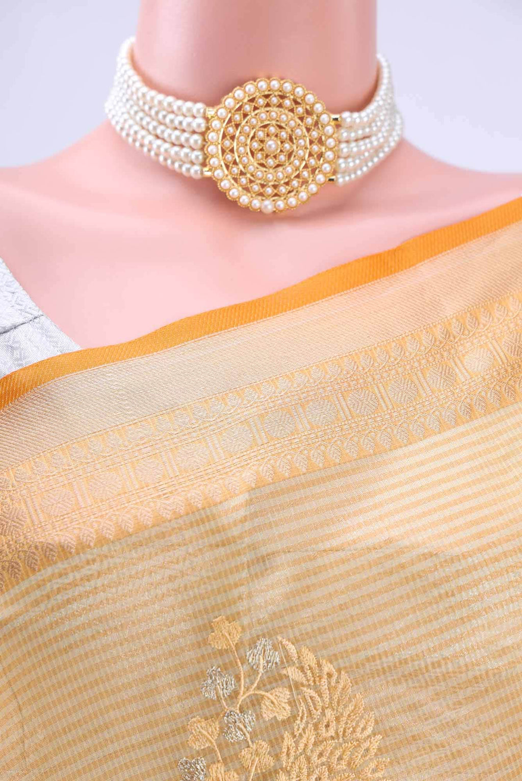 Mustard Kota Cotton Saree