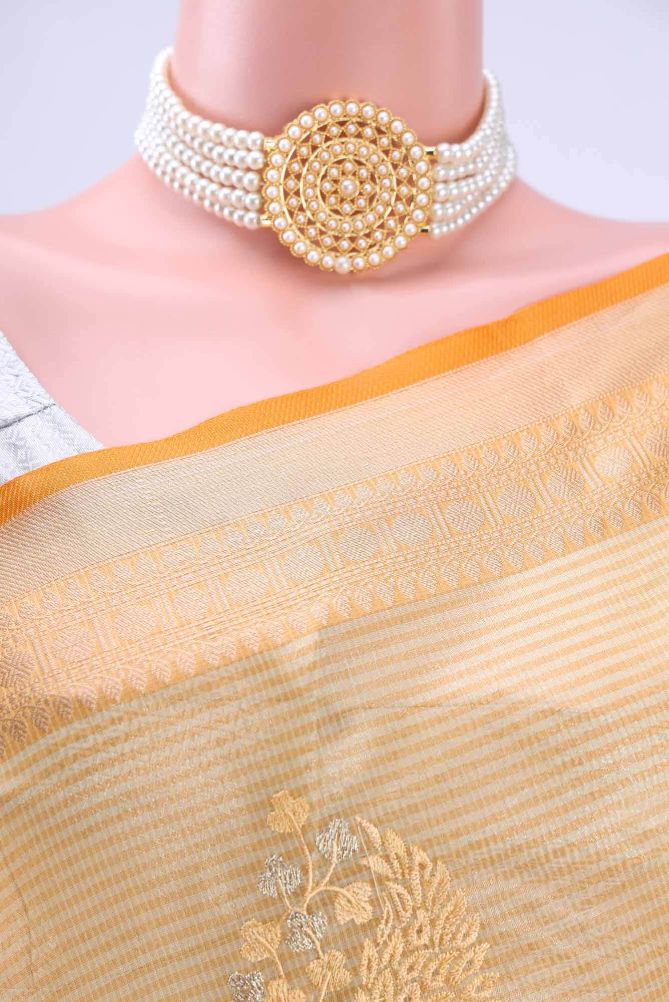 Mustard Kota Cotton Saree