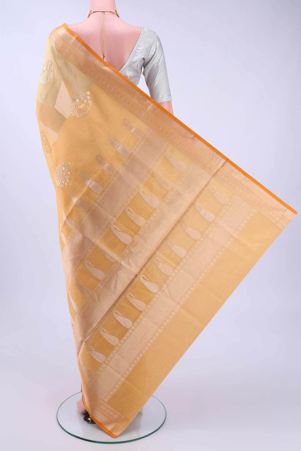 Mustard Kota Cotton Saree