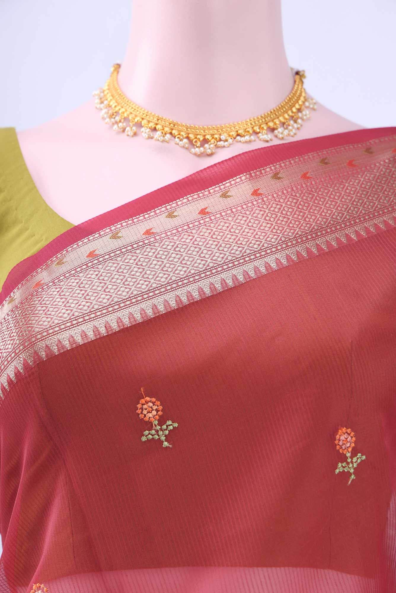 Red Kota Cotton Saree