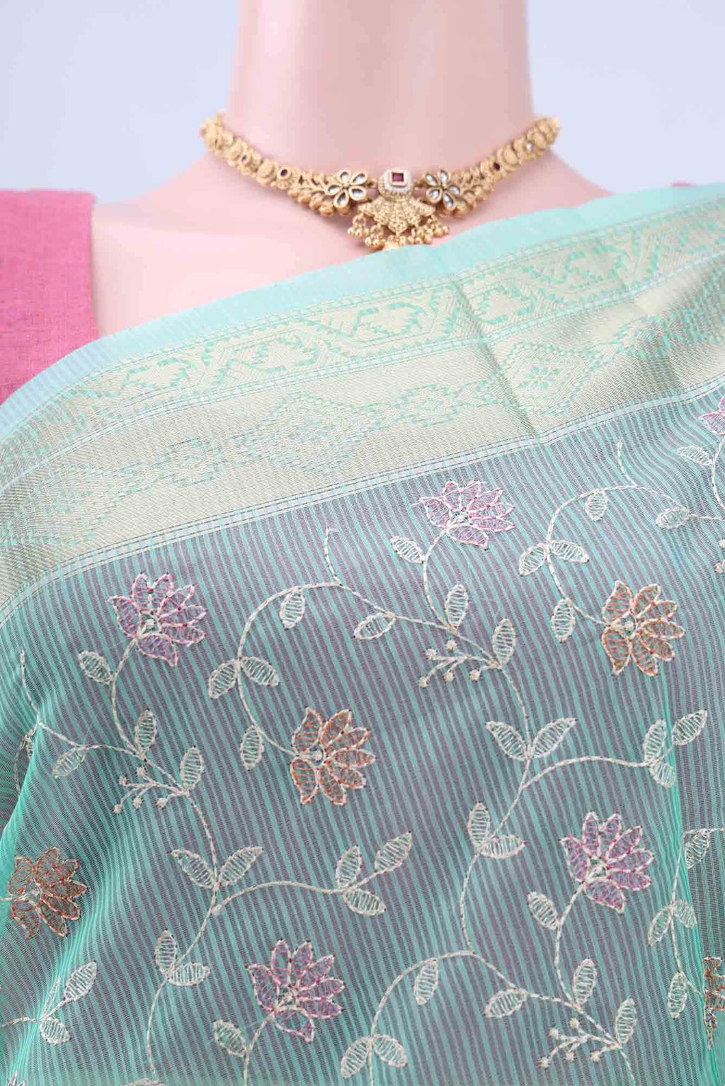 Sea Green Kota Cotton Saree