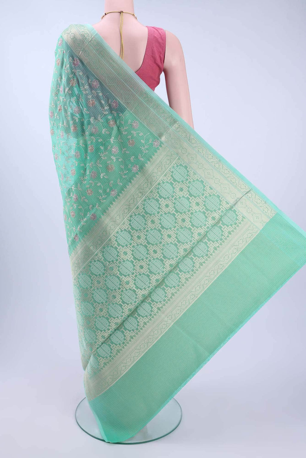 Sea Green Kota Cotton Saree