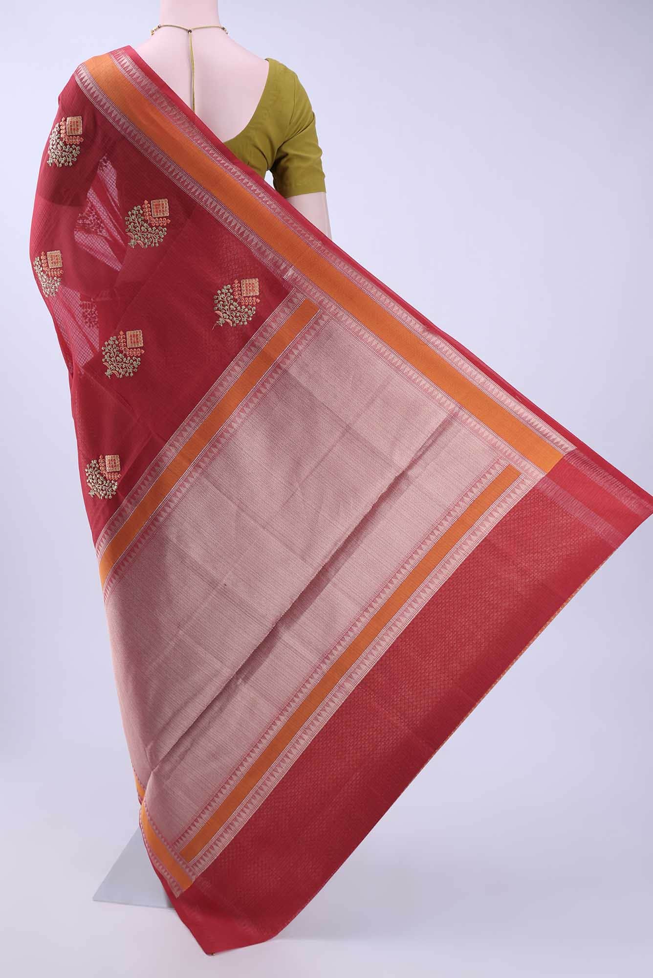 Red Kota Cotton Saree