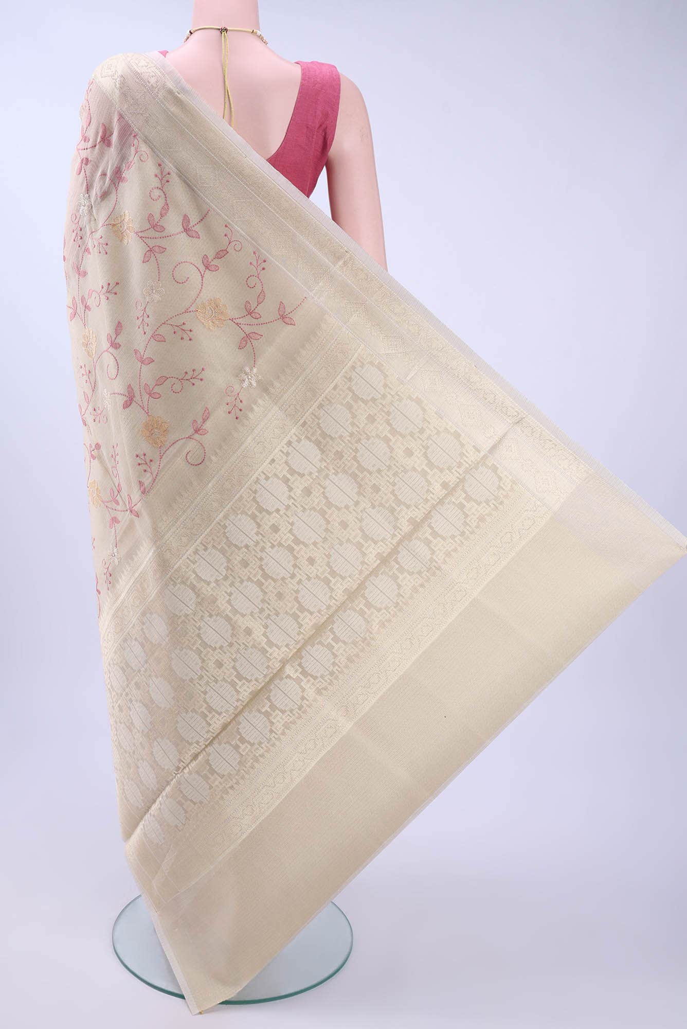 Beige Kota Cotton Saree