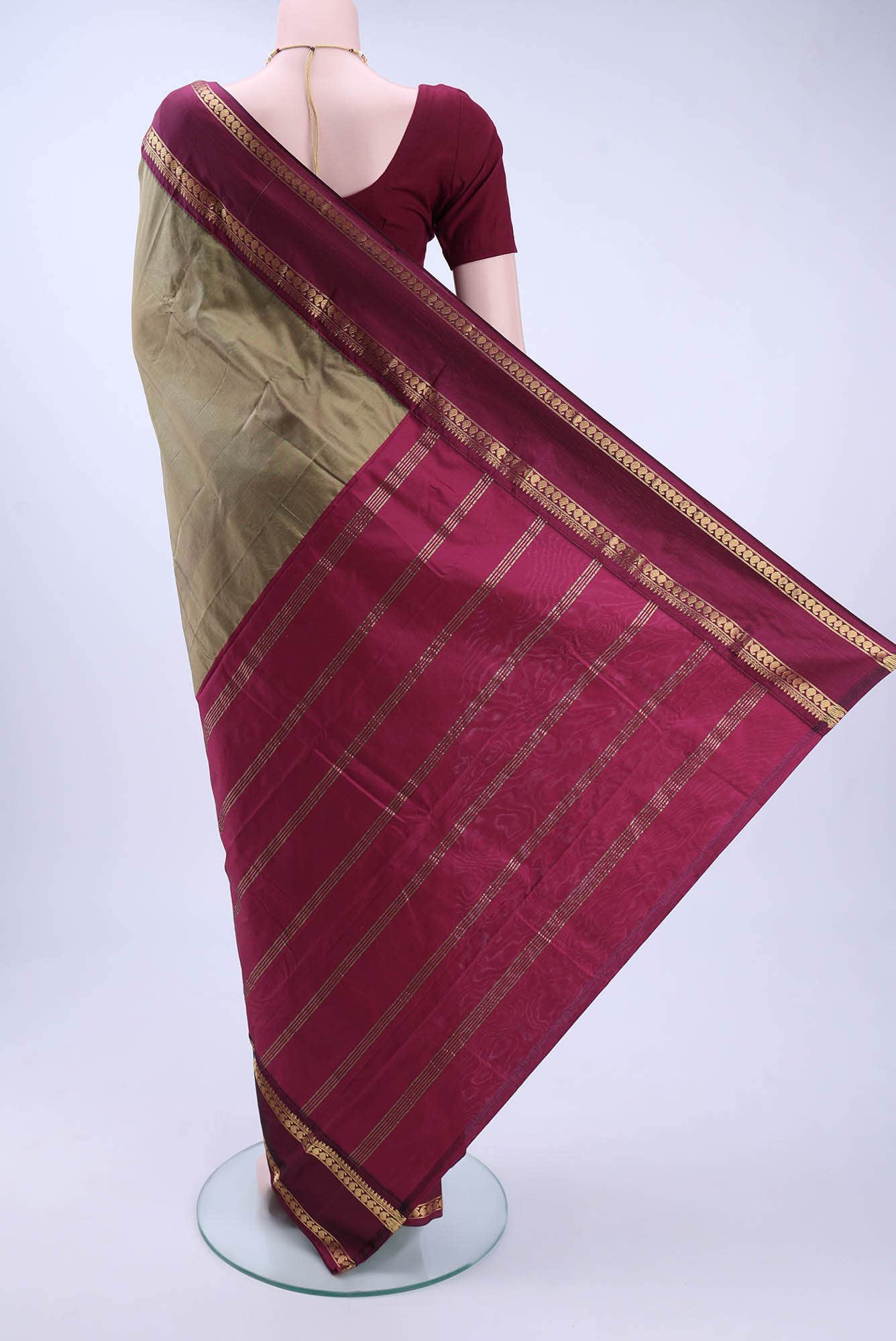 Maroon Blended Bangalore Silk - kadyal Saree