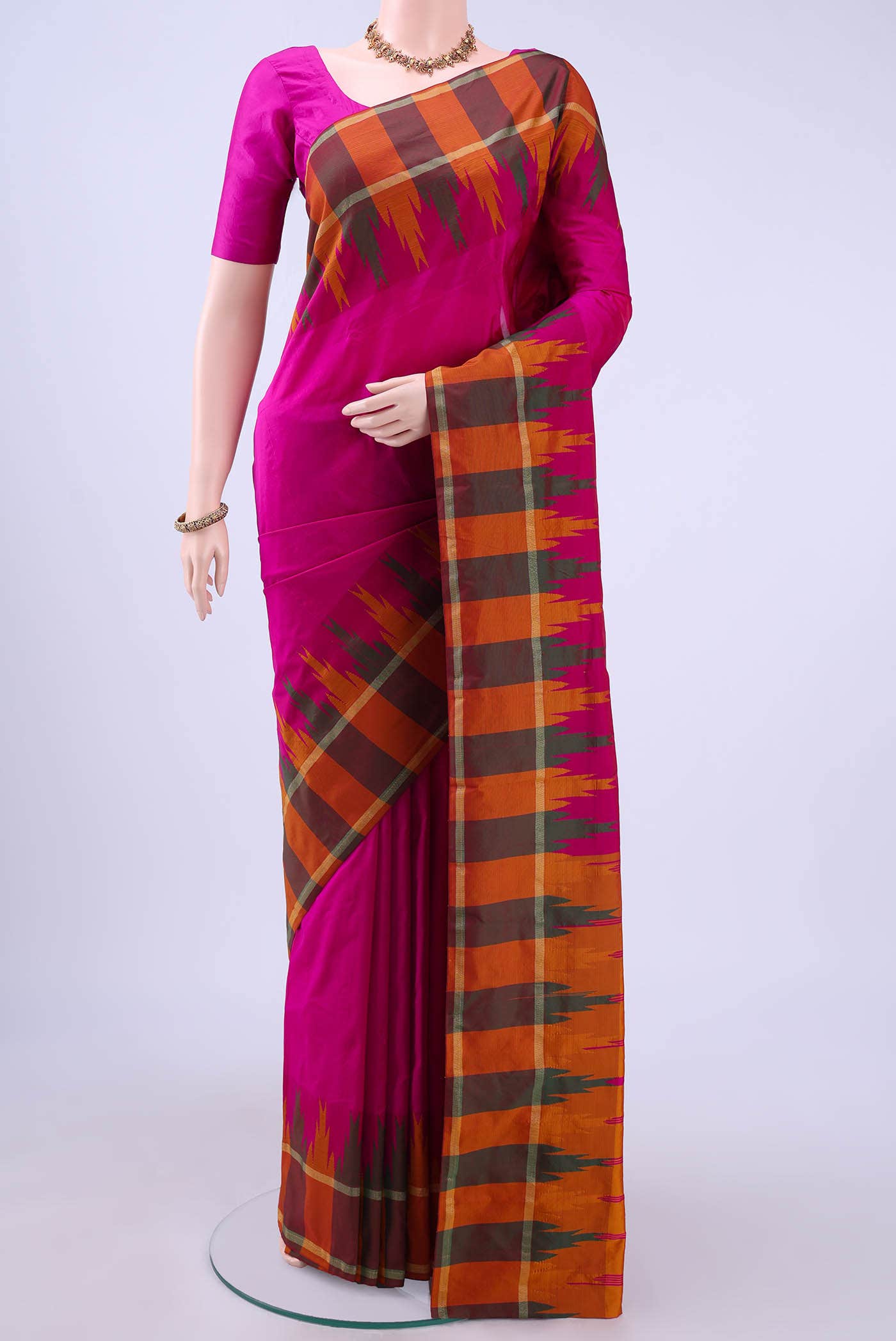 Rani Pink Blended Bangalore Silk Saree