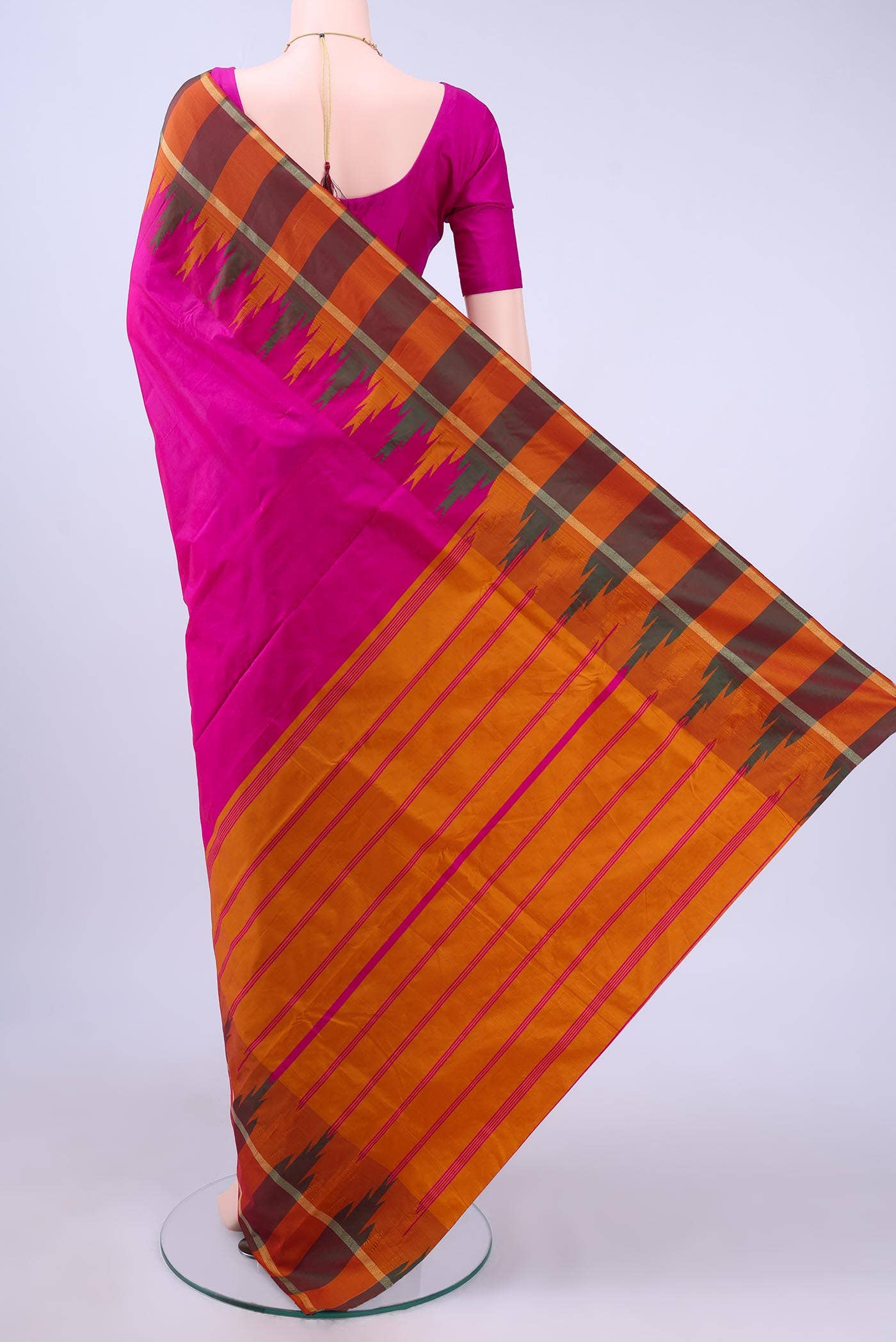 Rani Pink Blended Bangalore Silk Saree