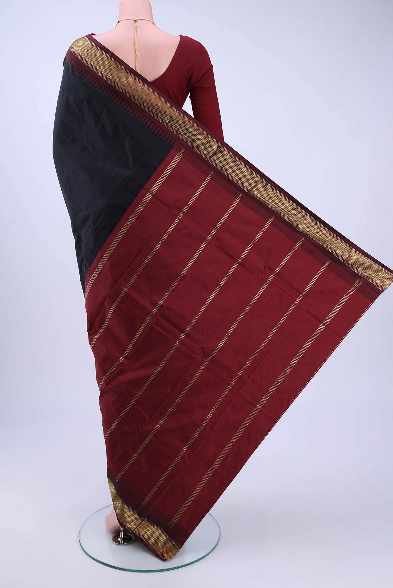 Black Blended Bangalore Silk Saree