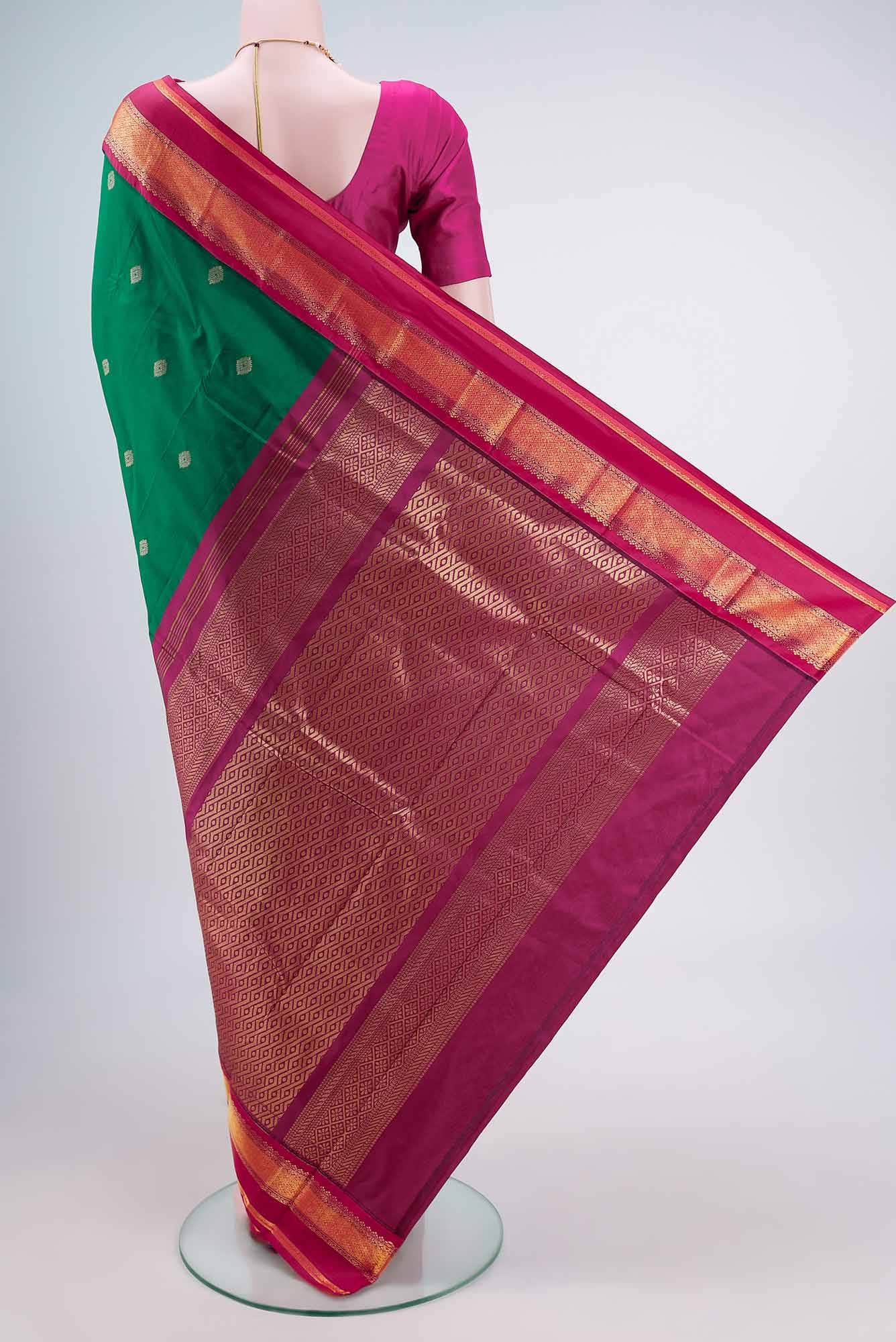 Green Blended Bangalore Silk - kadyal Saree