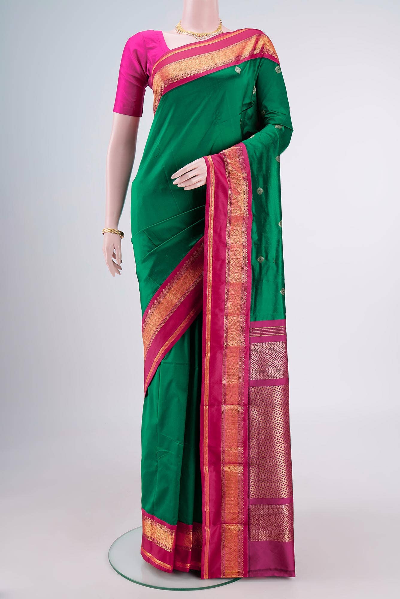 Green Blended Bangalore Silk - kadyal Saree