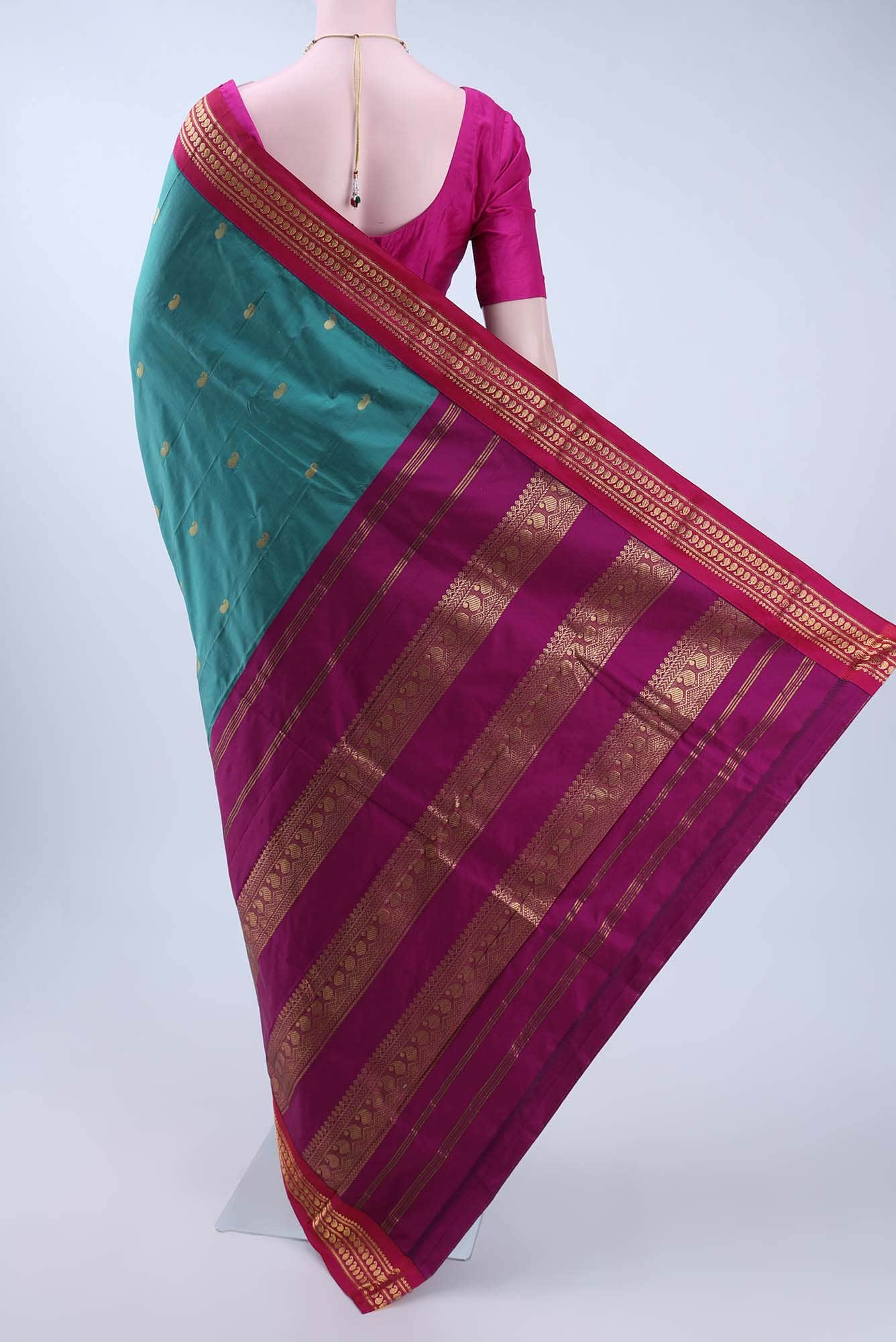 Maya Blue Blended Bangalore Silk Saree