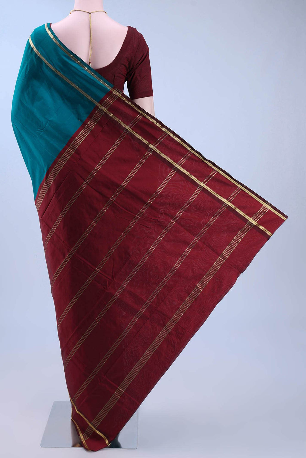 Blue Blended Bangalore Silk Saree