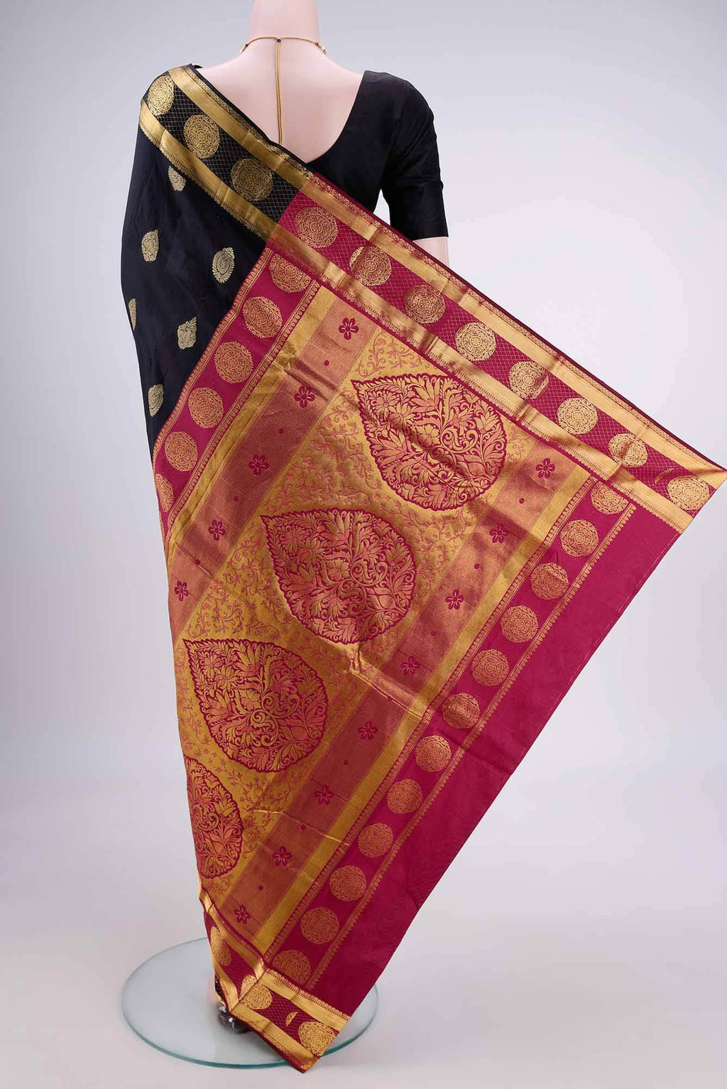 Black Blended Bangalore Silk - kadyal Saree