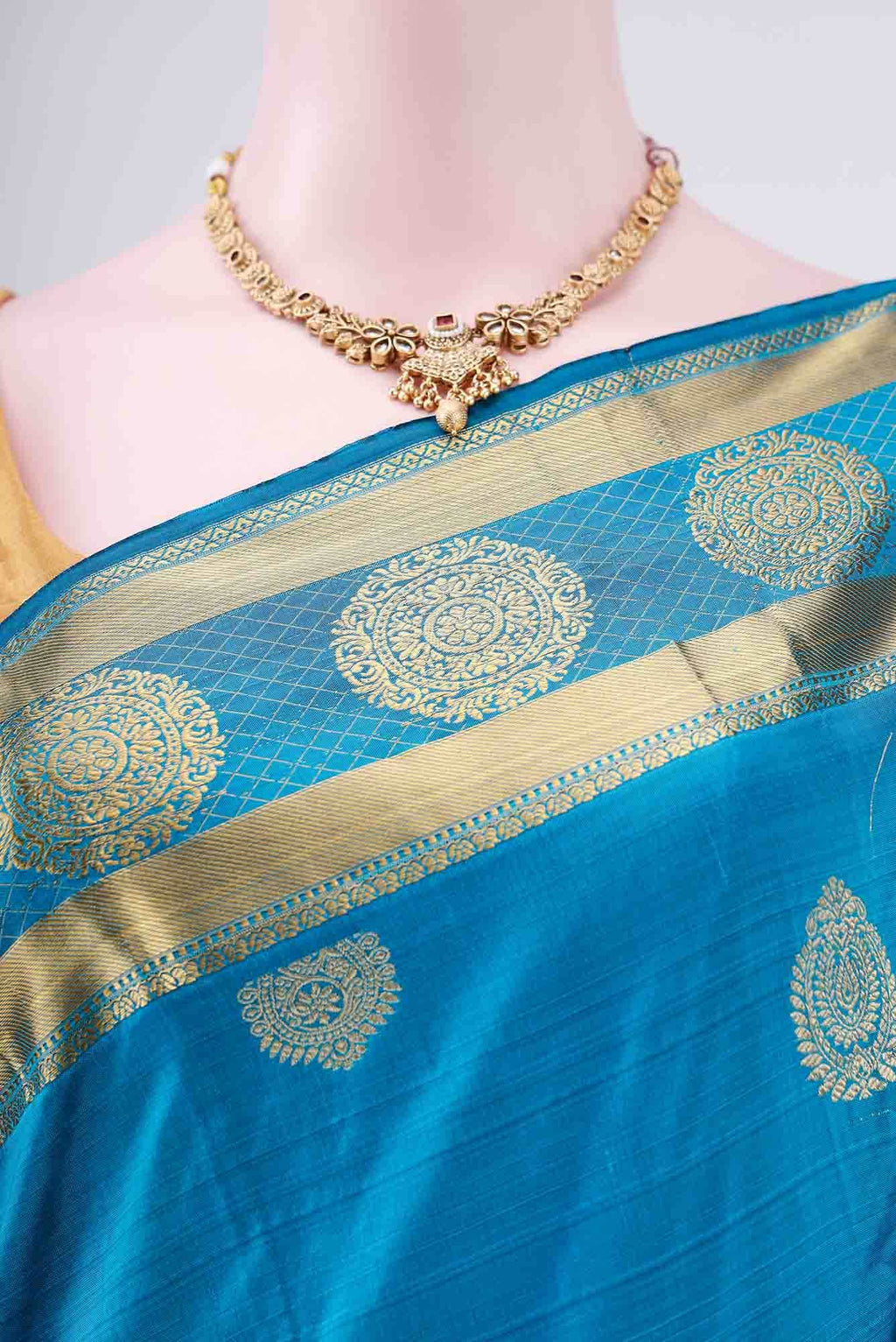 Blue Blended Bangalore Silk - kadyal Saree
