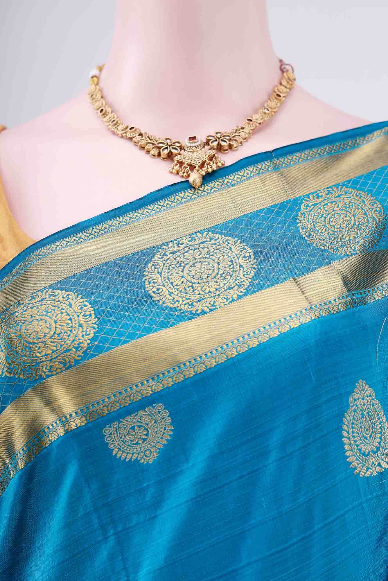 Blue Blended Bangalore Silk - kadyal Saree