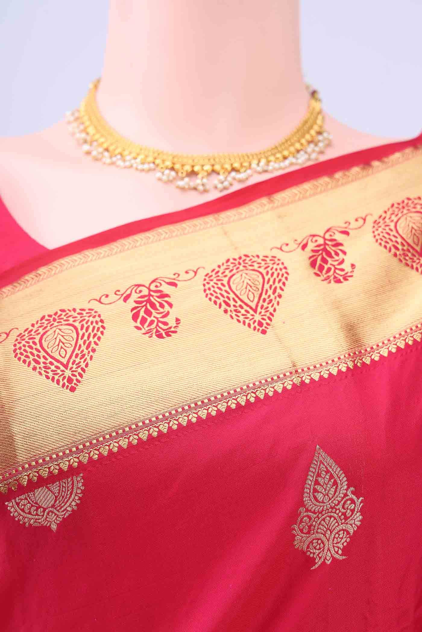 Imperial Red Blended Bangalore Silk Saree