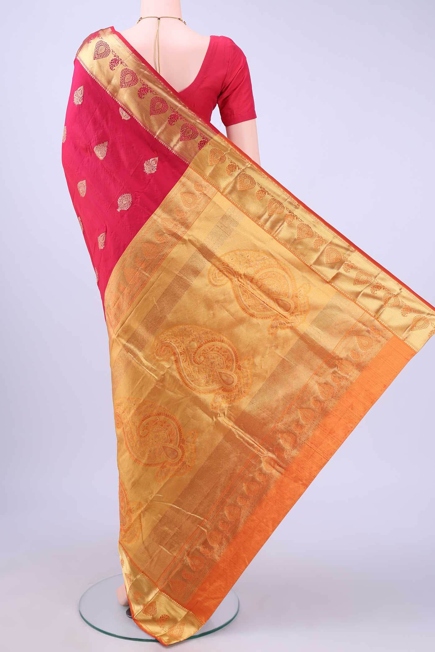 Imperial Red Blended Bangalore Silk Saree