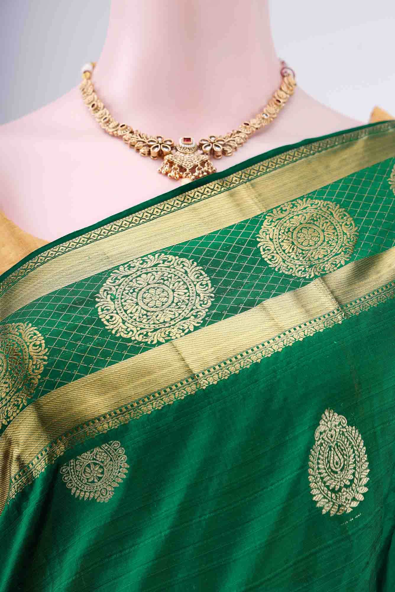 Green Blended Bangalore Silk - kadyal Saree