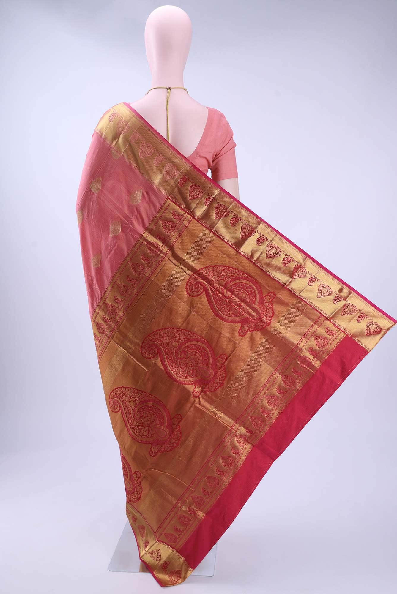 Rose pink Blended Bangalore Silk - kadyal Saree